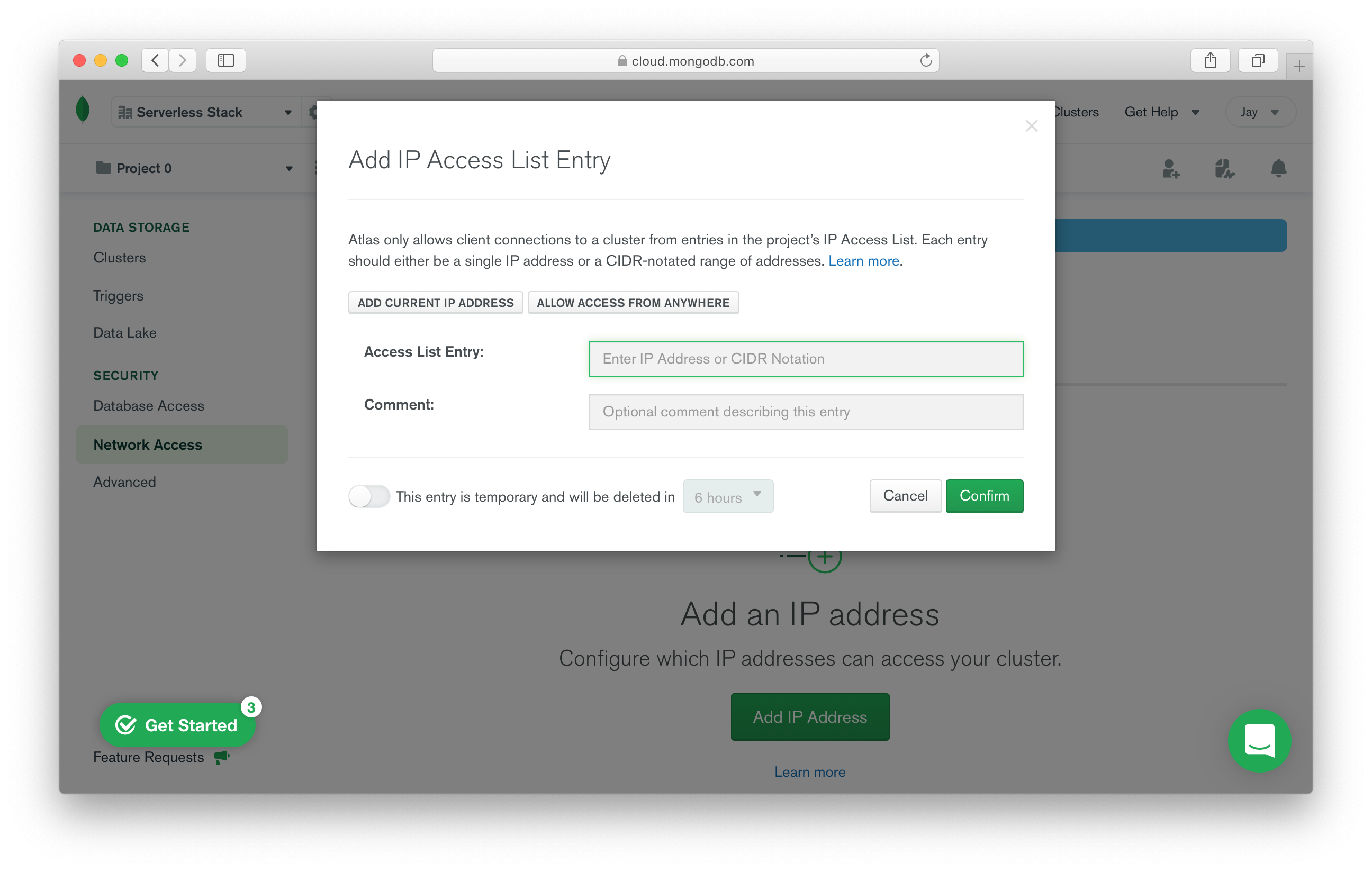 Allow access to the database from anywhere